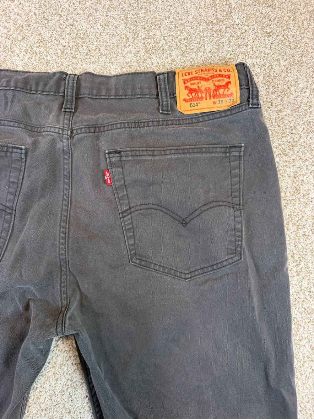 Levi's 514 Men's Jeans Pants Straight Fit Soft Twill 38x32 Slate Gray - Picture 3 of 9